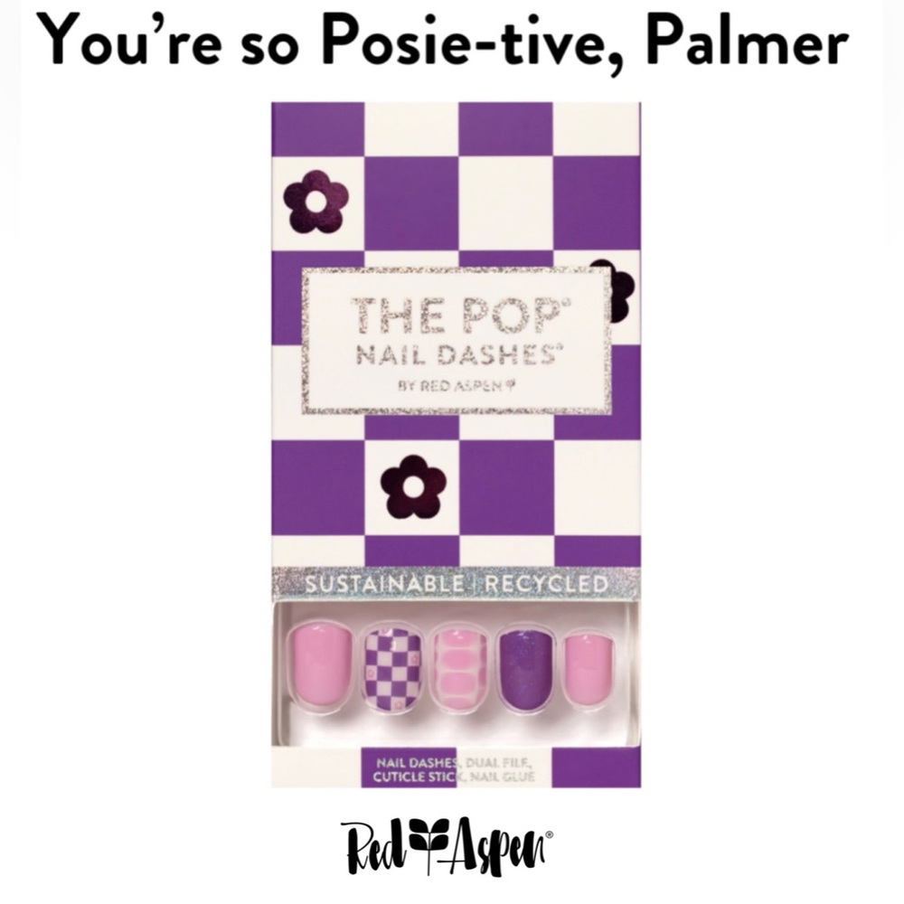Red Aspen Nail Dashes
You’re So Posie-Tive, Palmer
Short Square Design b6y